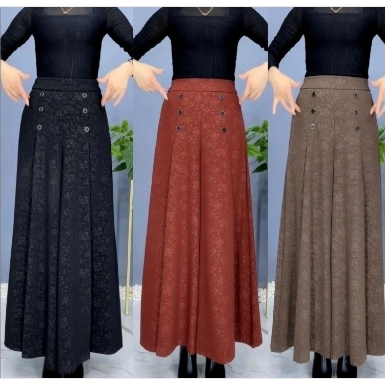 （BB203）夏季垂感裙裤大脚口高档阔腿裤宽松坠垂甩裤高腰女裤中年