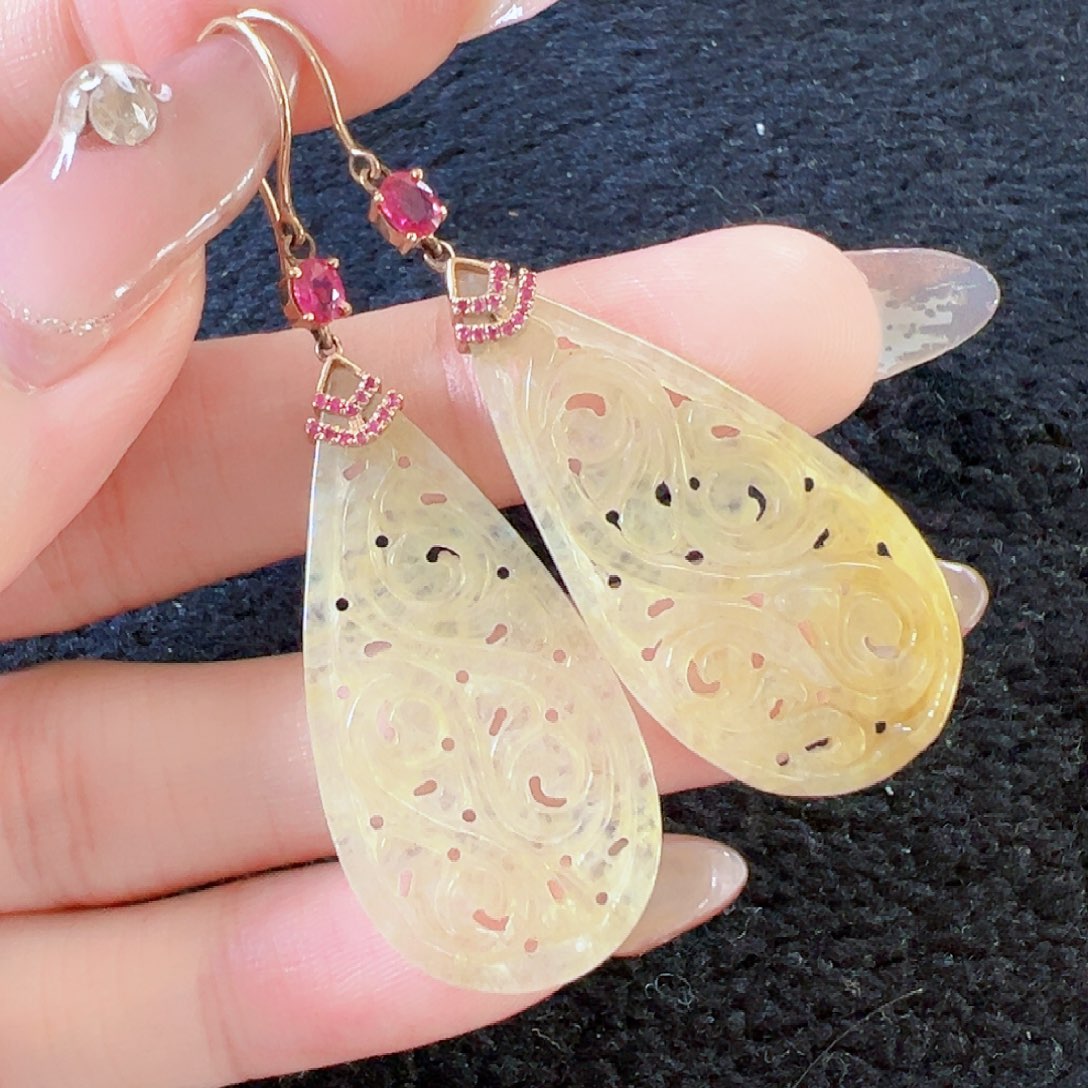 翡翠耳饰18K金镶嵌【福利款】签收后24小时鉴赏期