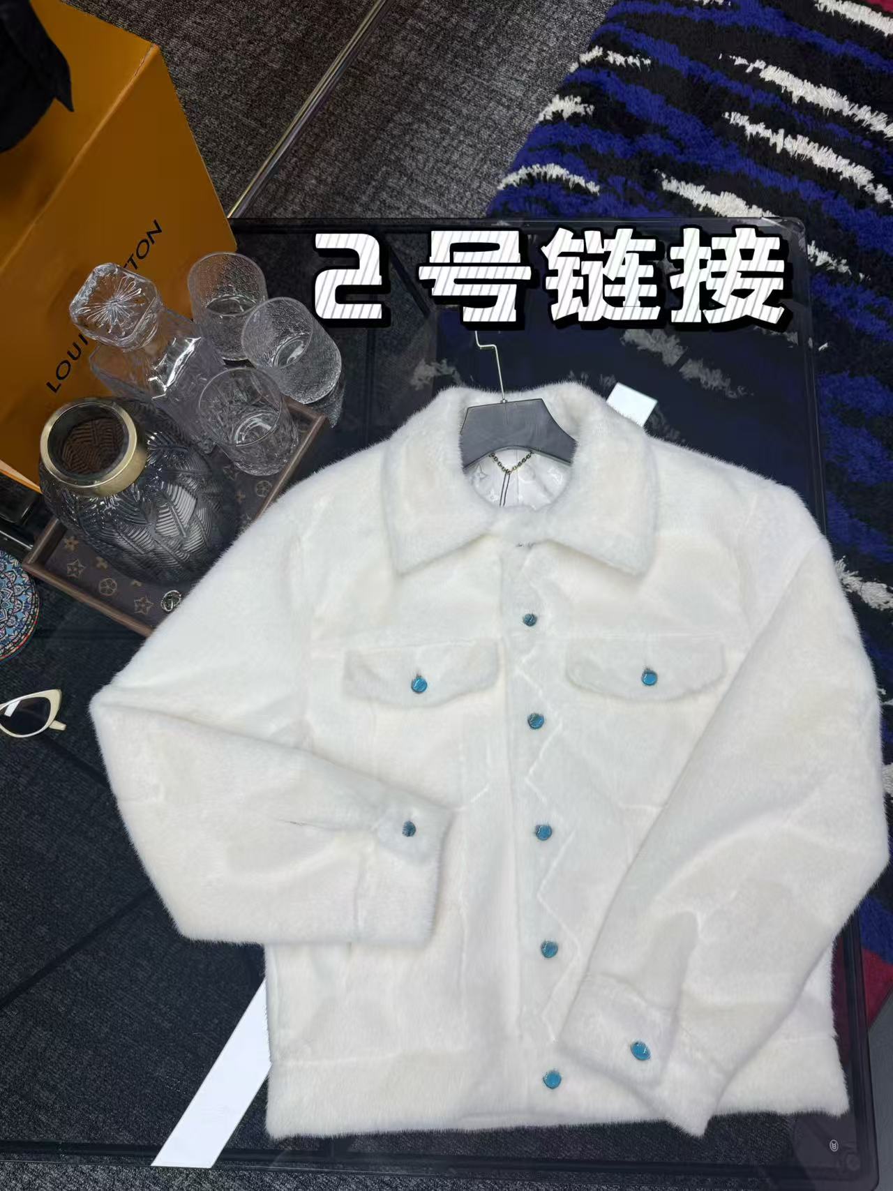 绿松石仿水貂绒外套