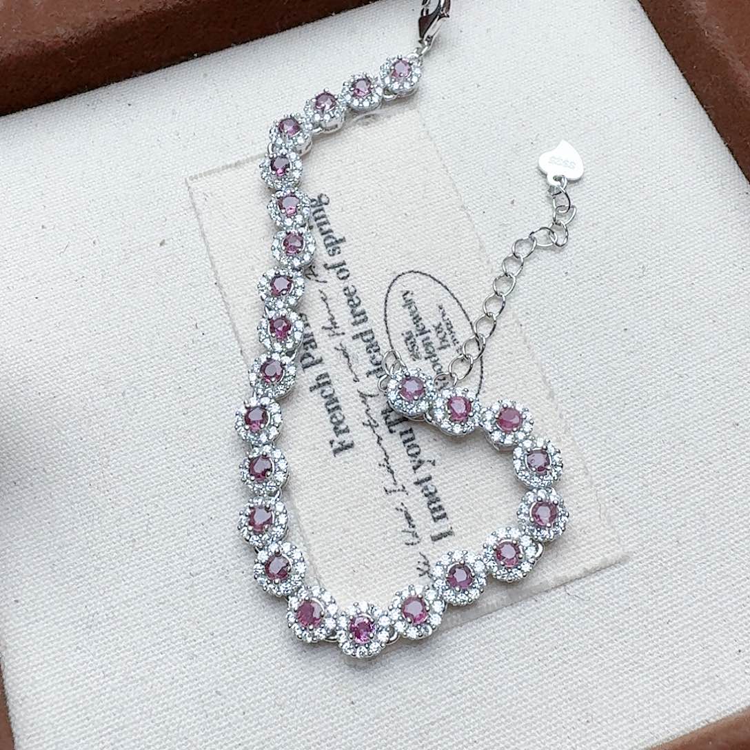 红宝石手链银S925镶嵌