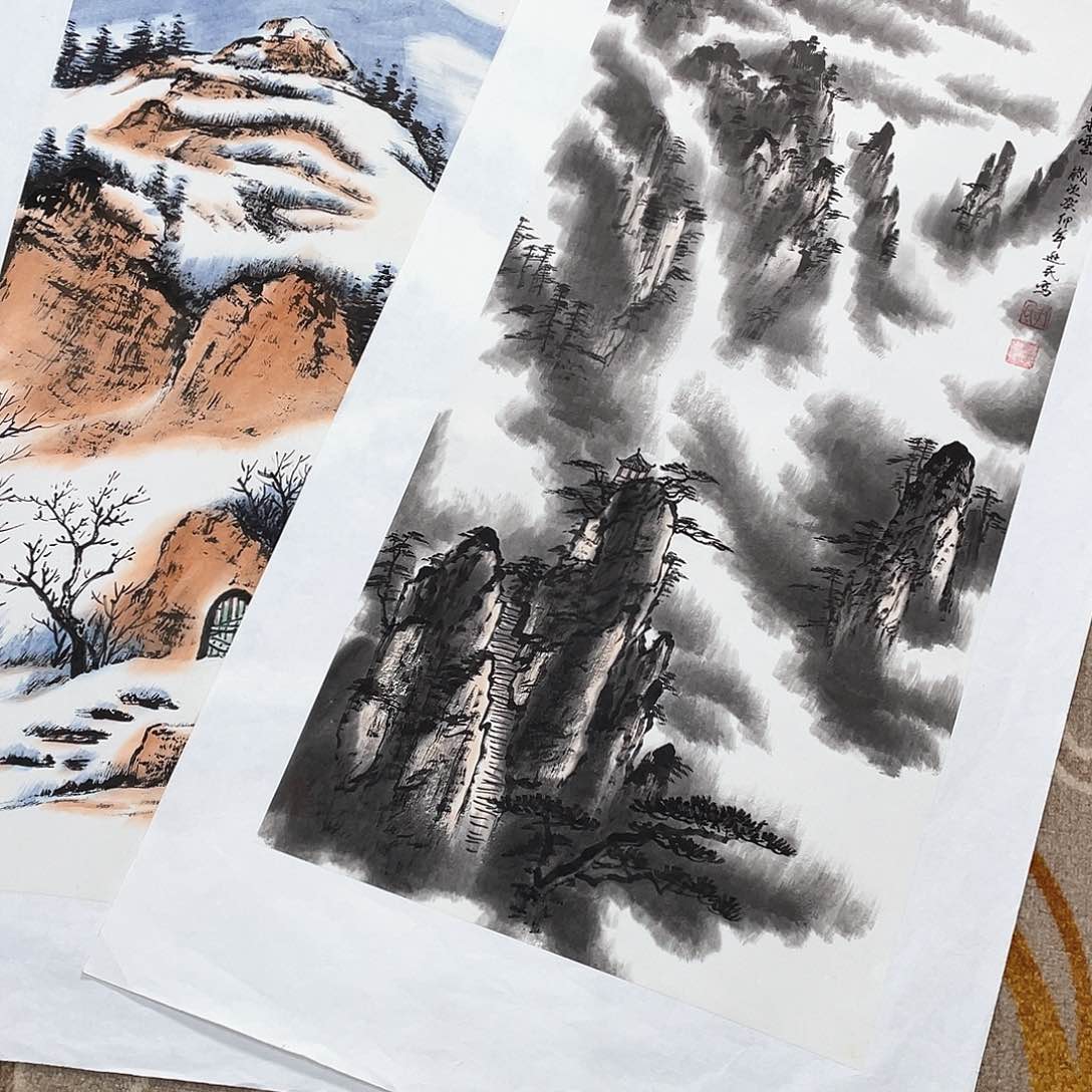 国画东**雨绘画拖地数量2