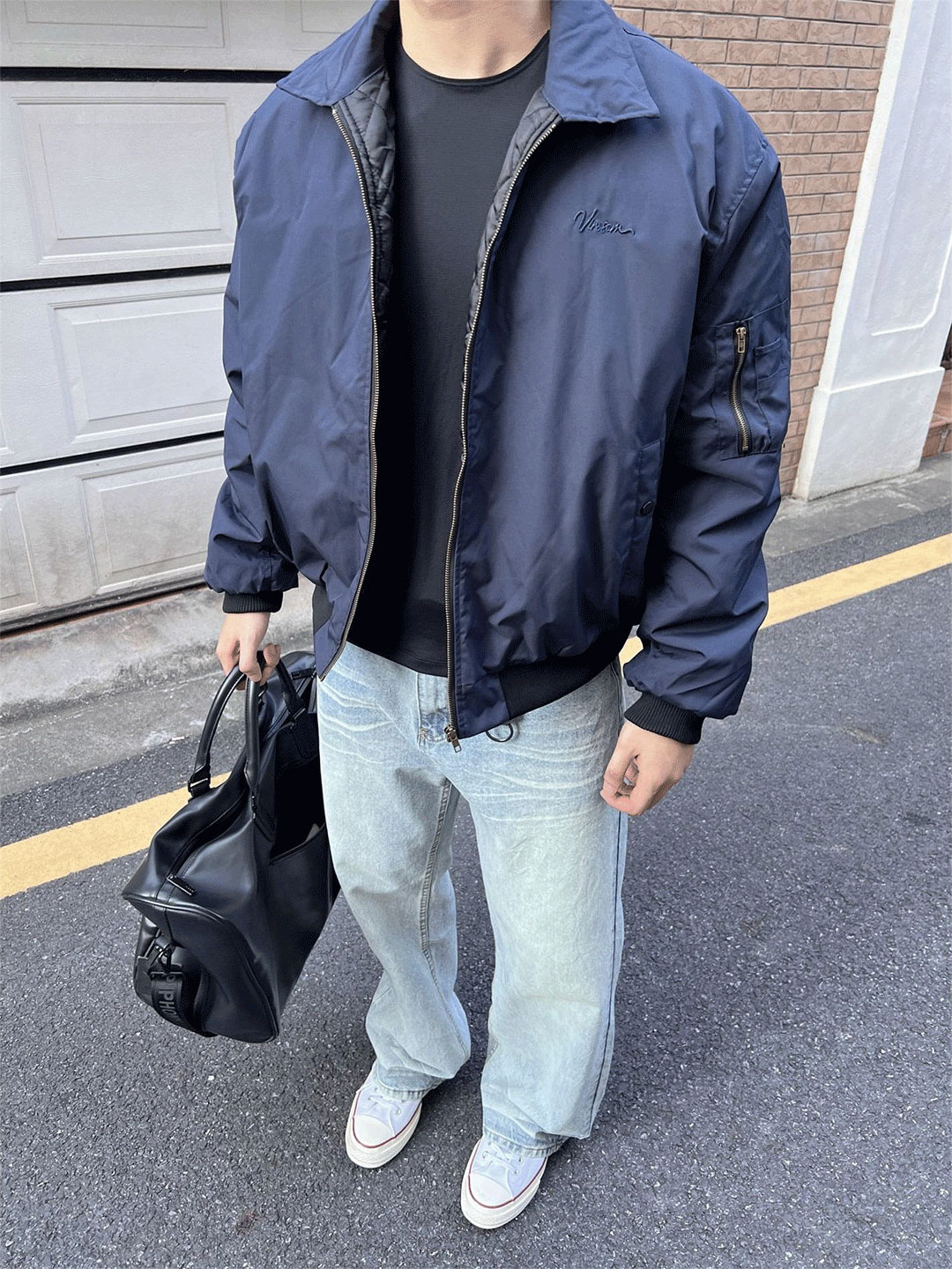 HT55 美式复古飞行夹克短款棉服外套秋冬款cleanfit加厚棒球服