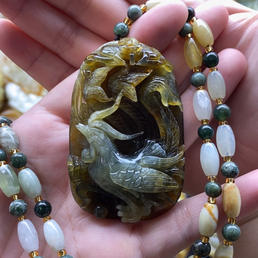 【闪购商品】岫玉颈饰未镶嵌凤凰