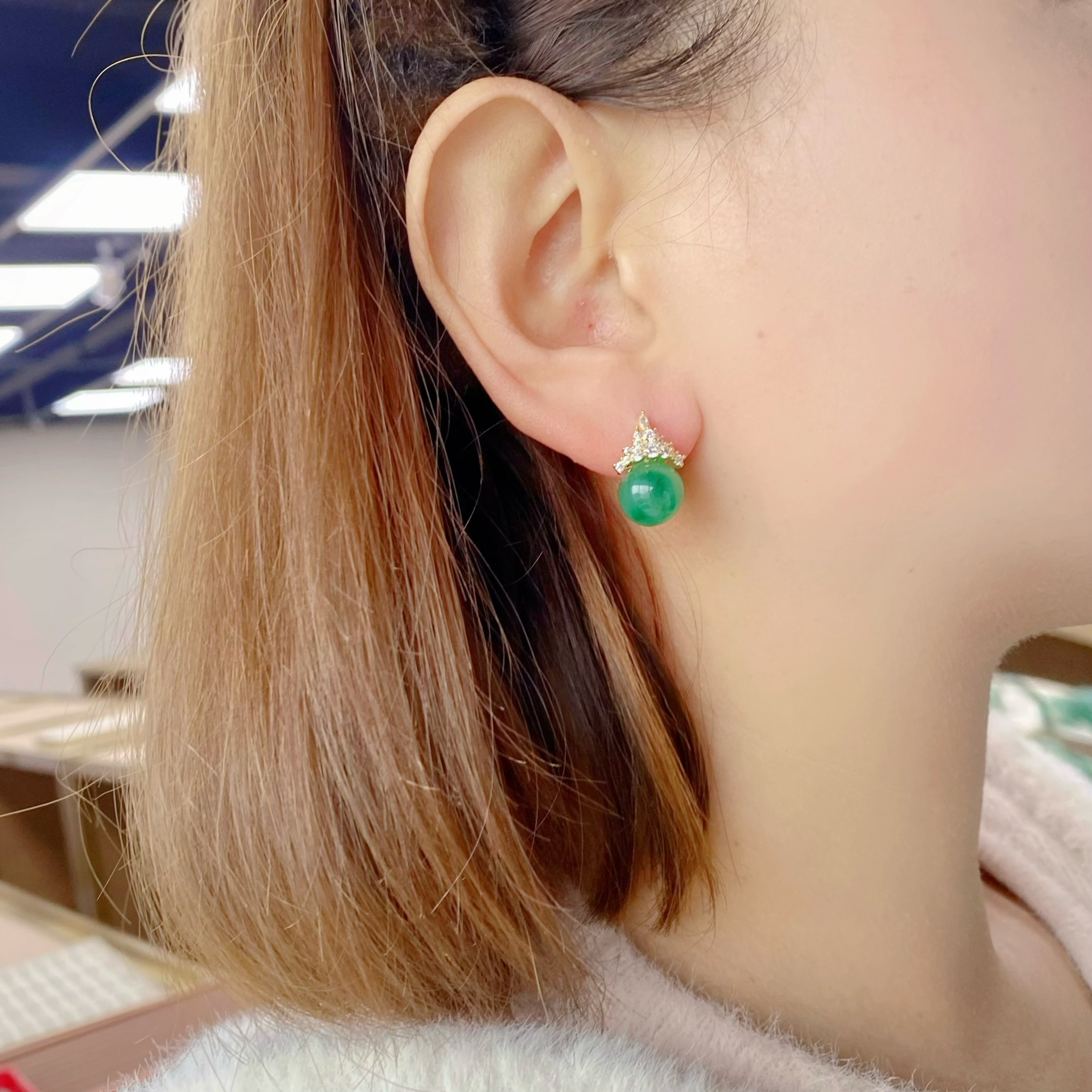 【似锦】宠粉福利｜天然玉石云岭非洲翠耳钉.吊坠系列多样性发其一