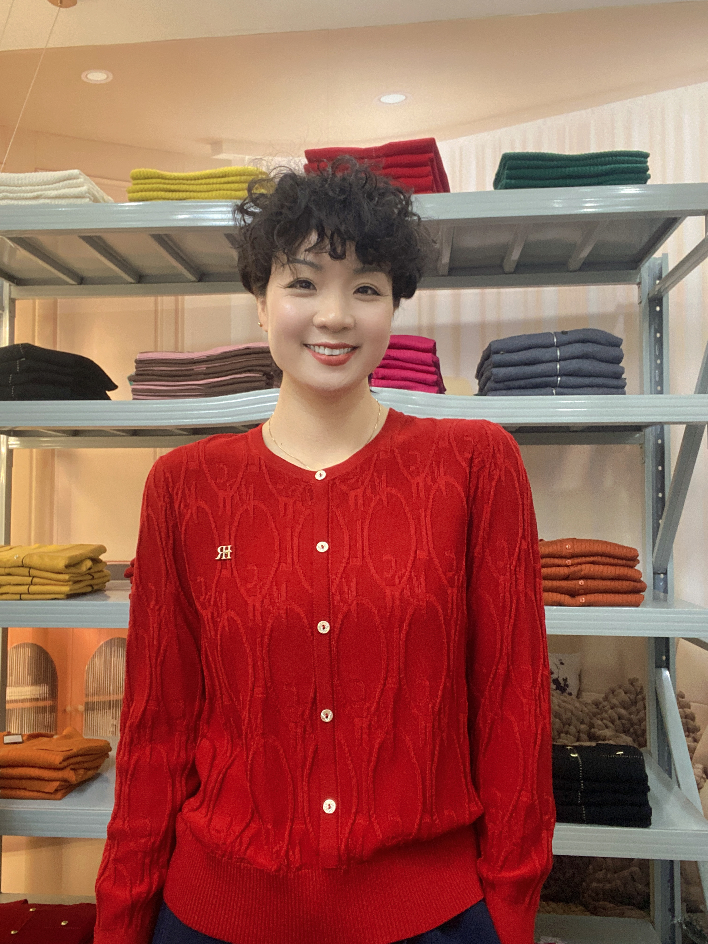 100%莱赛尔纤维O字母提花工艺时尚百搭显瘦针织衫5657