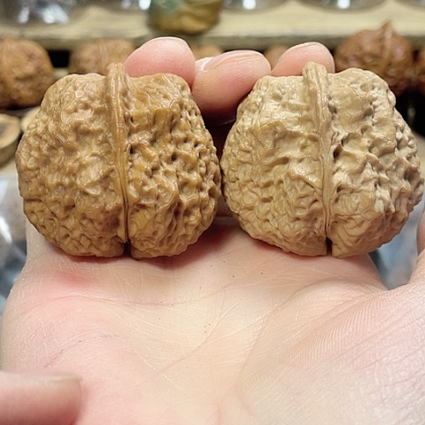 文玩核桃把件木氏蛤蟆头色差油阴43