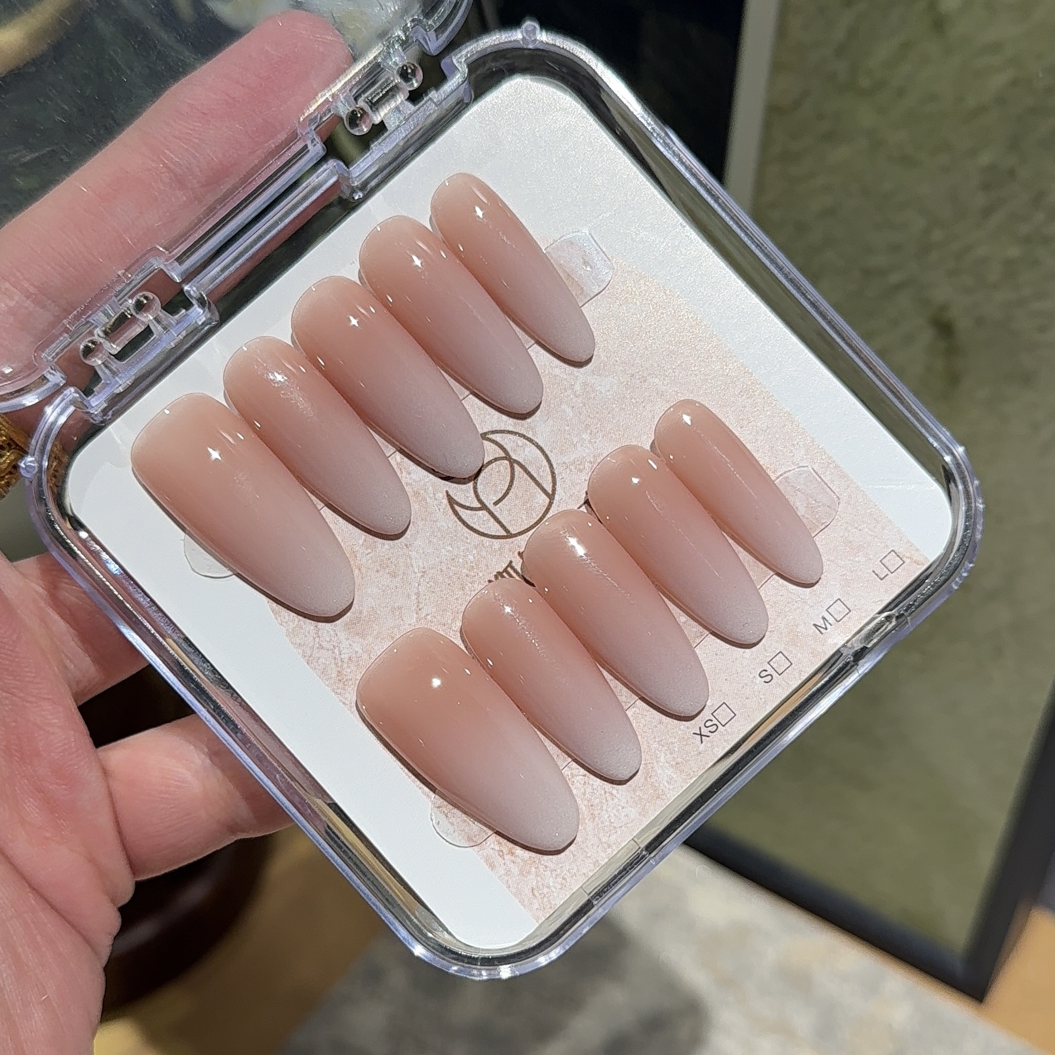 狐甲高级感一方【白月光】乳白渐变百搭美甲超长纯手工穿戴甲韩雨彤