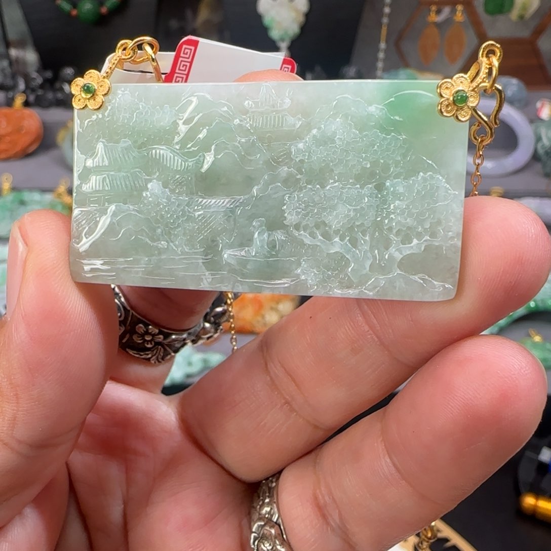 翡翠颈饰未镶嵌仿古