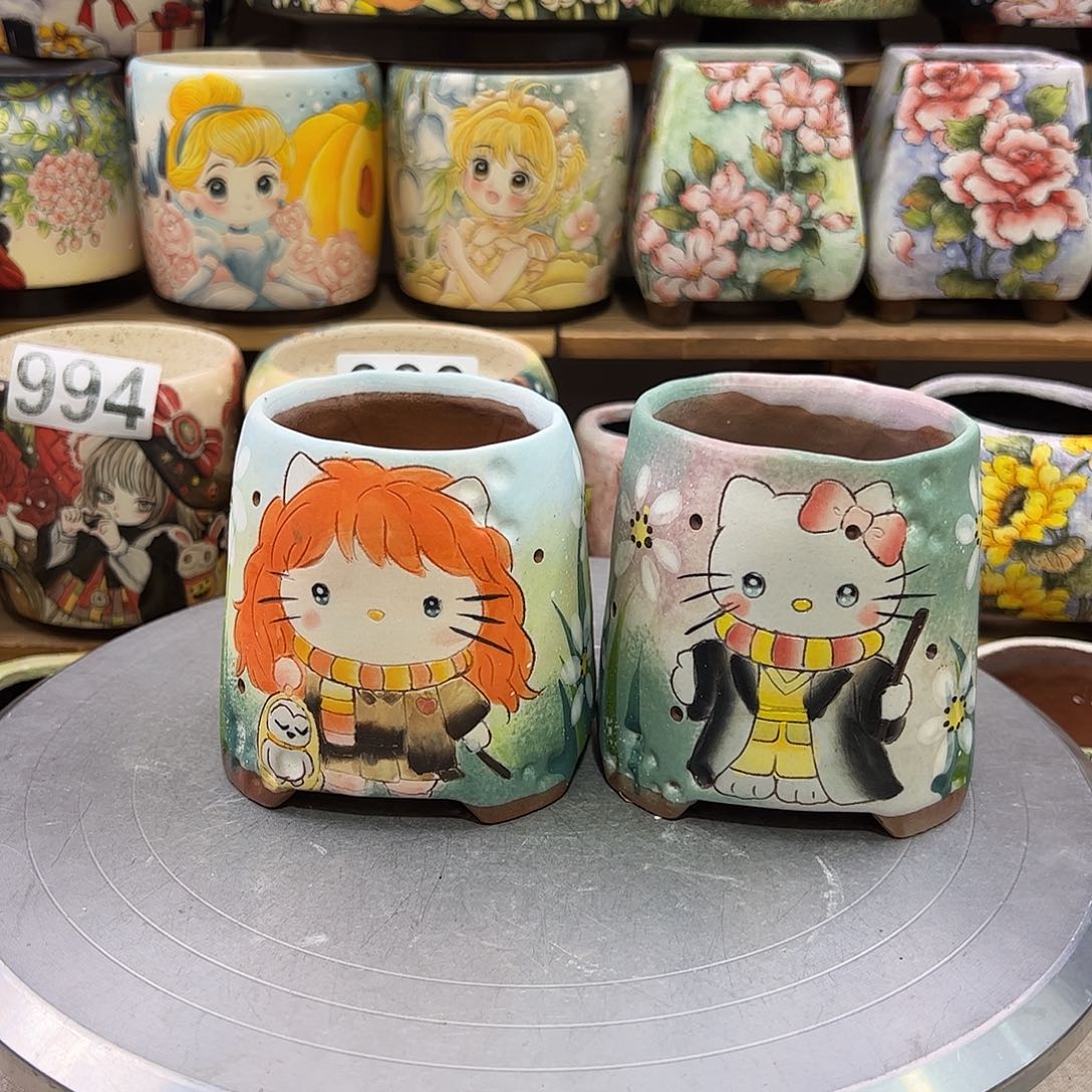 景德镇炫彩手绘口7高9.5