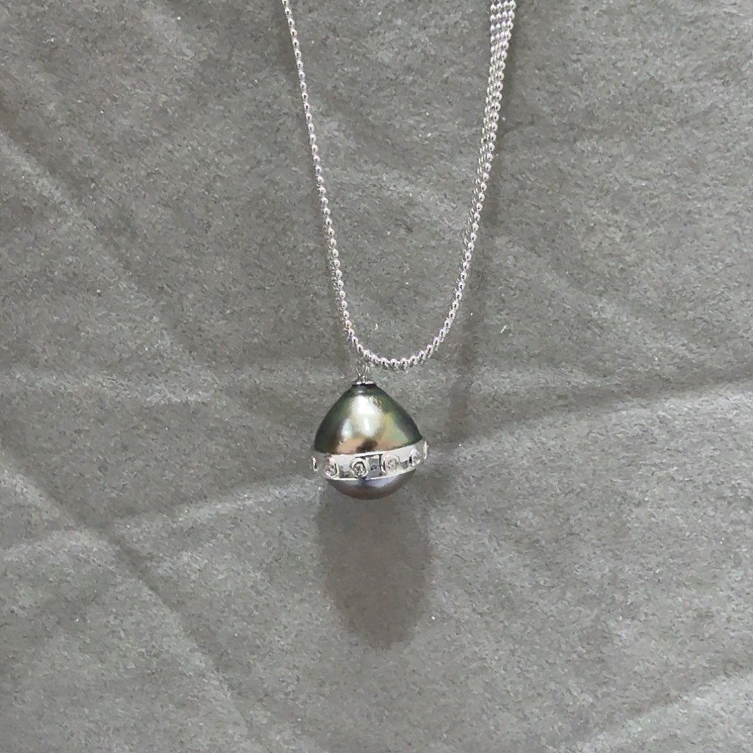 海水珍珠吊坠(不含链)银S925镶嵌