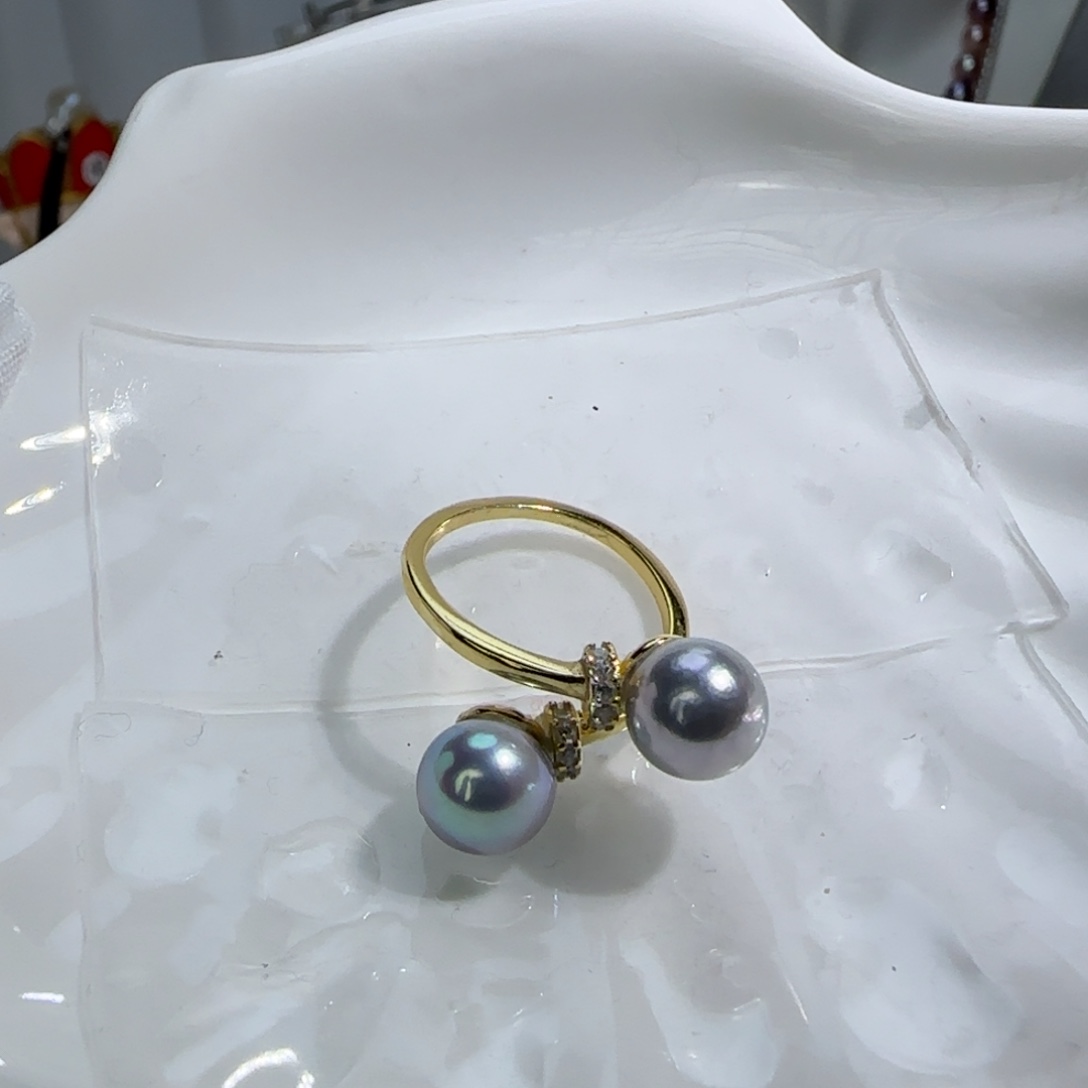 海水珍珠戒指银S925镶嵌