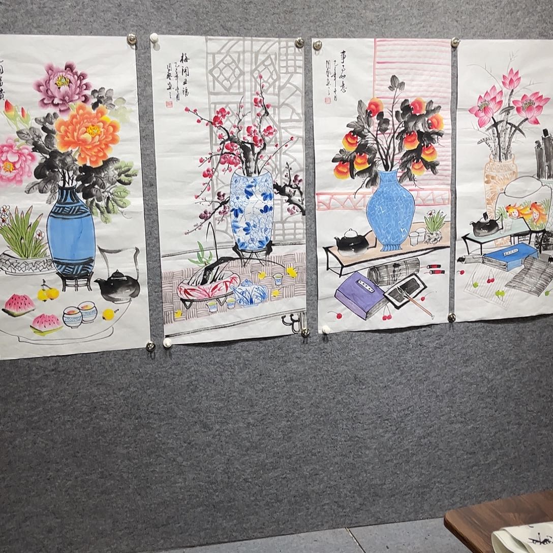 树***堂国画LT国画单幅任发4幅