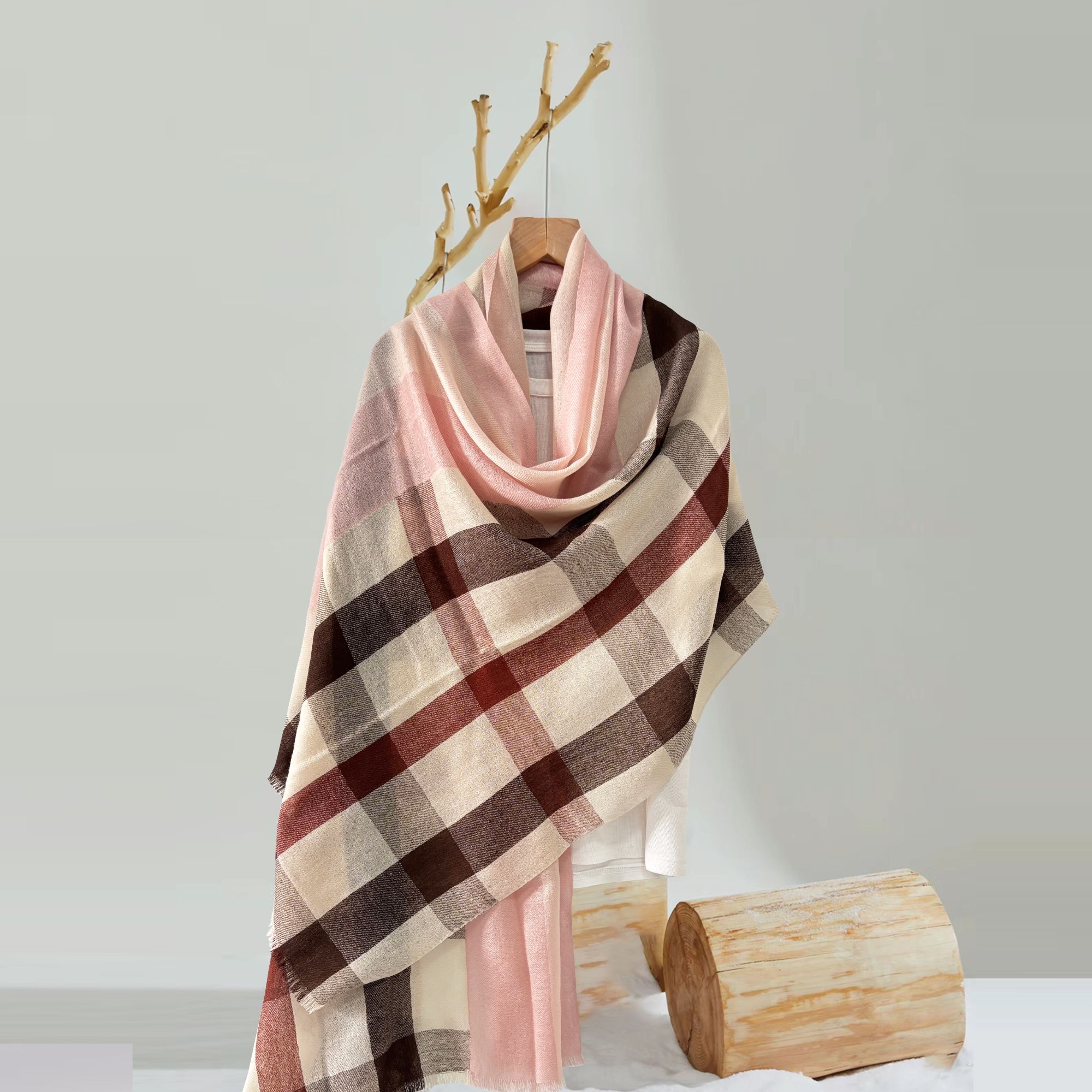 【格雷系列】薄款围巾时尚百搭条纹格子网红夏季长款