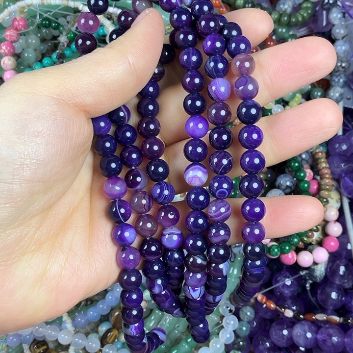 查罗石散珠合金卡8紫玛一条