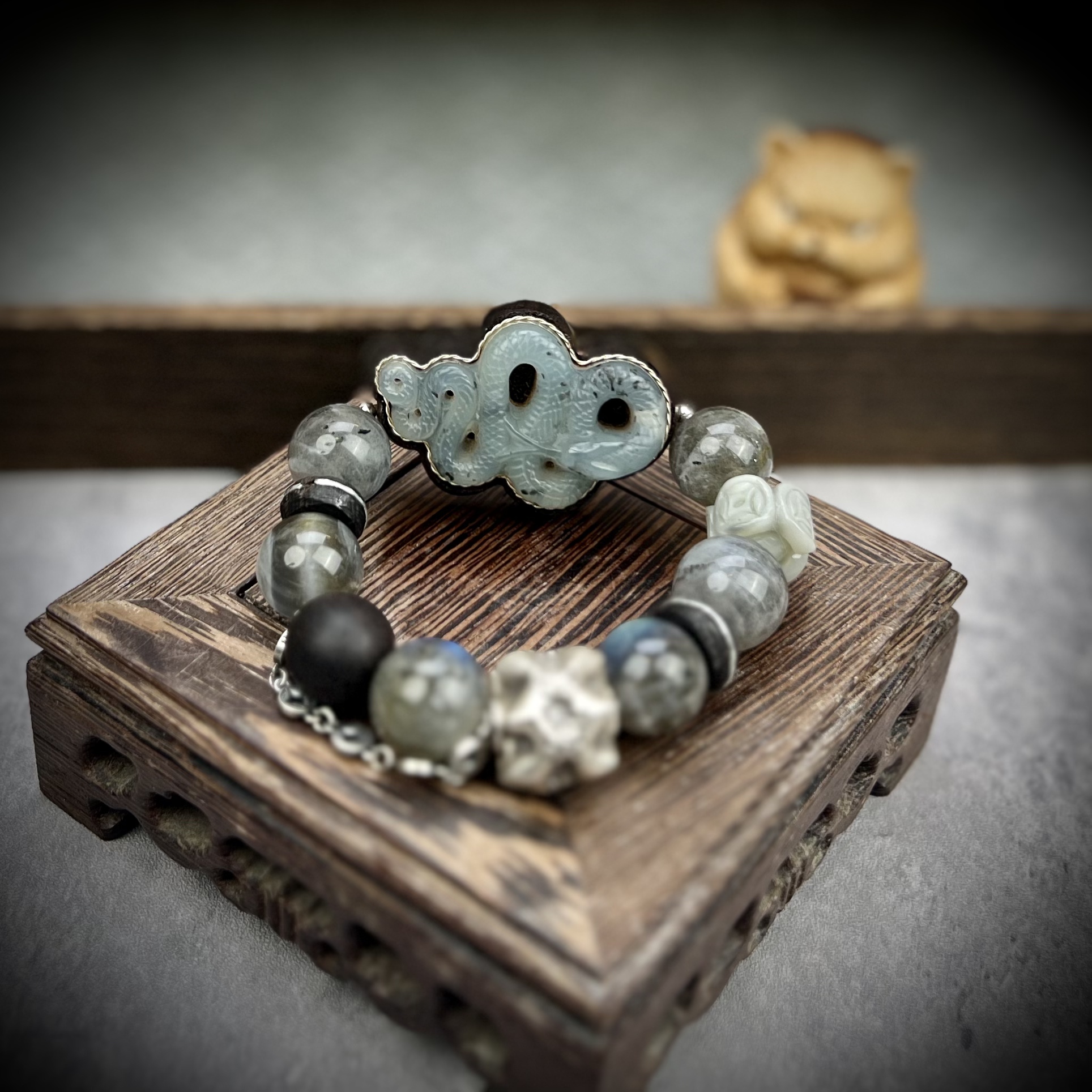 手工时尚蓝灰小蛇手串