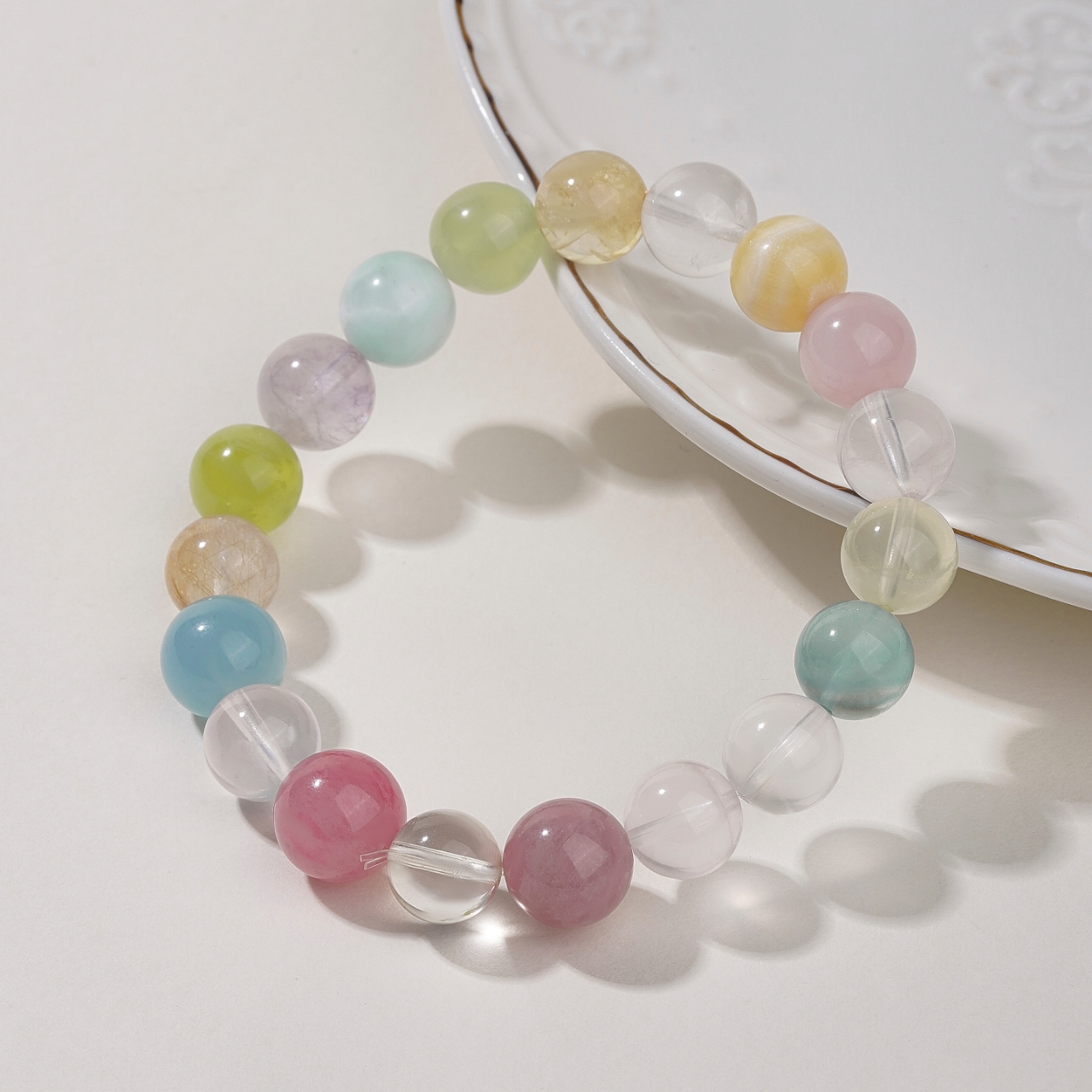 【花和春野】夏季小清新设计水晶多宝手串