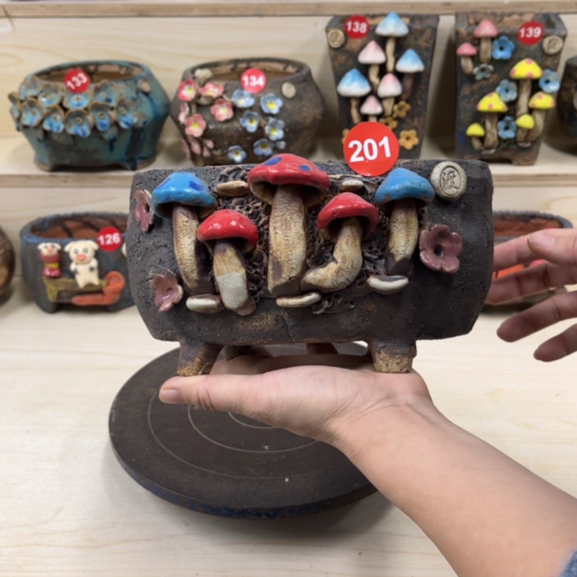 【闪购商品】紫砂花盆201号内口18×9外高12