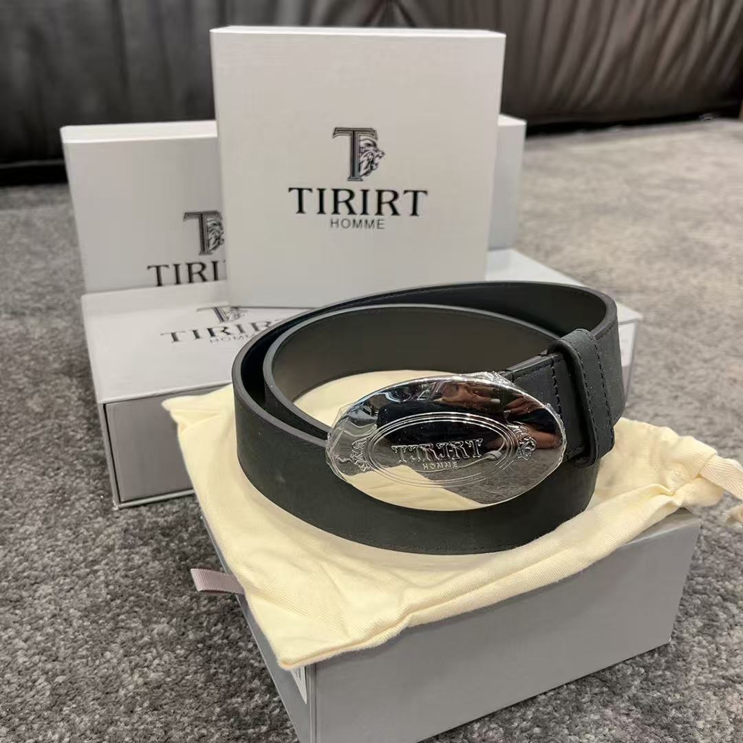 TIRIRT男士商务休闲风头层牛皮简约经典成人腰带皮带