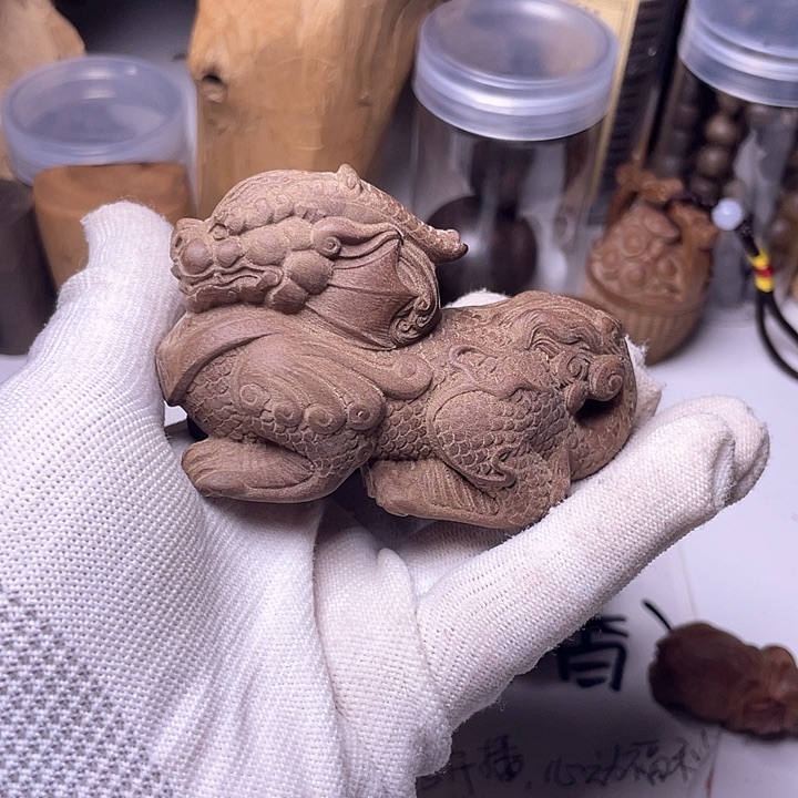 檀香木无事牌檀香木貔恘手把