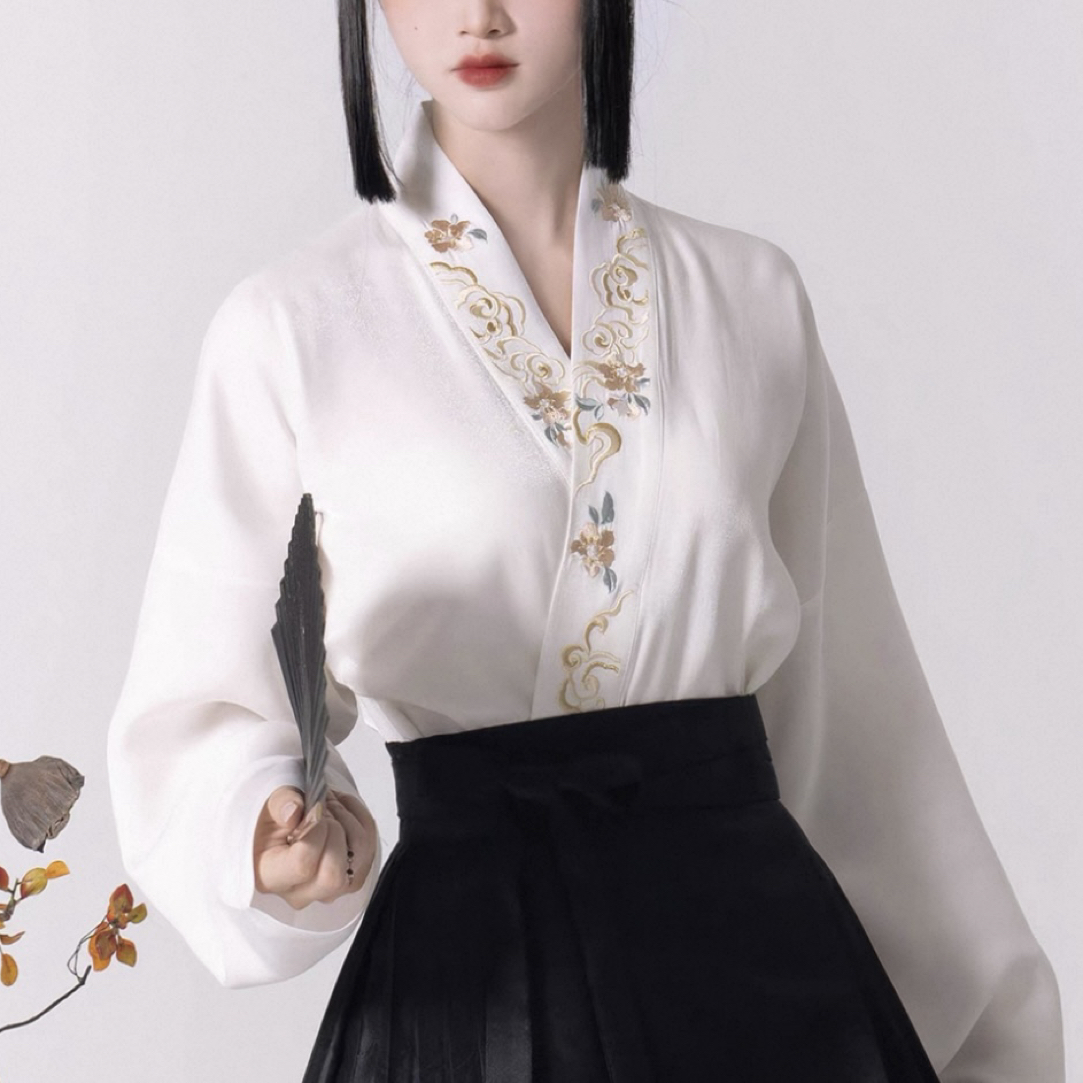 多款新中式国风汉服刺绣立领交领上衣衬衫合集