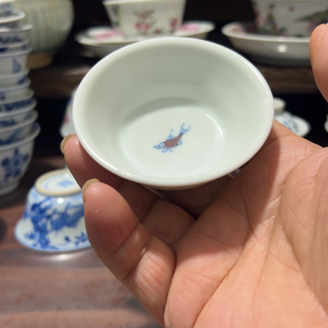 暖**光青花瓷器茶杯系列茶杯