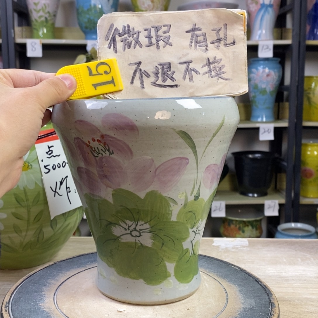 景德镇手工手绘陶瓷花盆