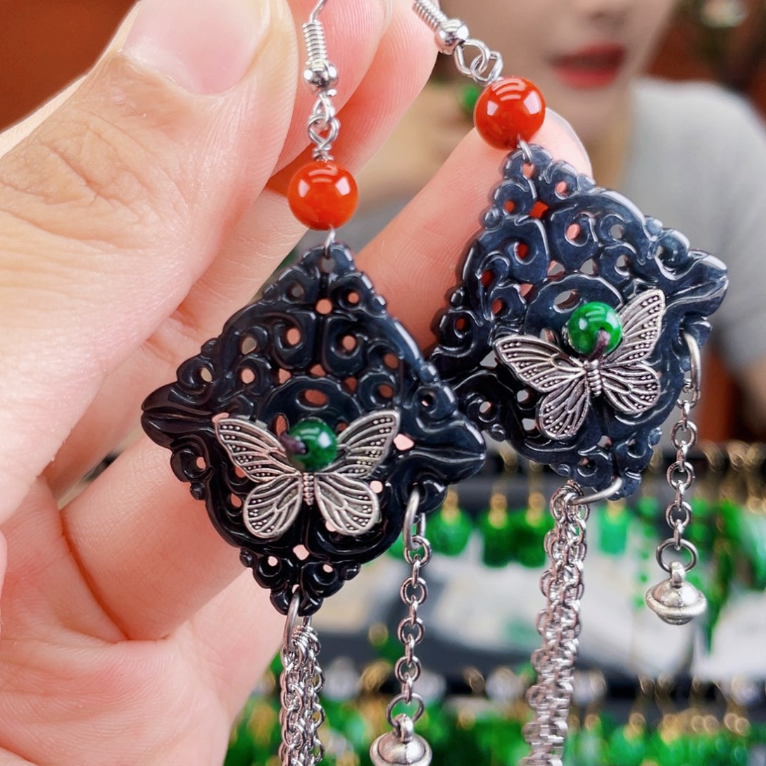 翡翠未镶嵌耳饰饰品