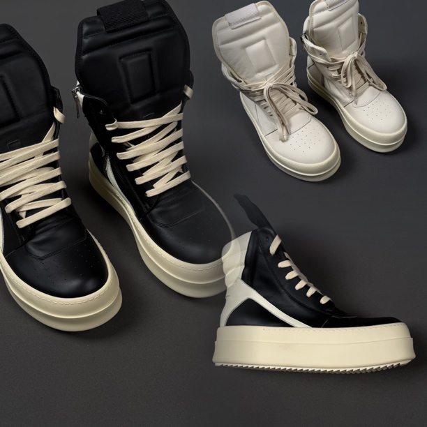 RNNK OMMES【厚底倒三角】头层牛皮高帮欧美时尚ro百搭板鞋经典时尚