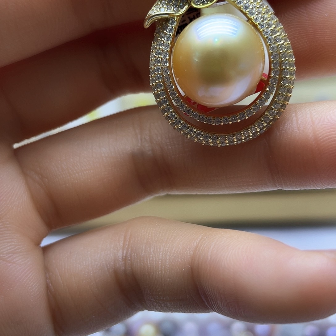 海水珍珠银S925镶嵌颈饰