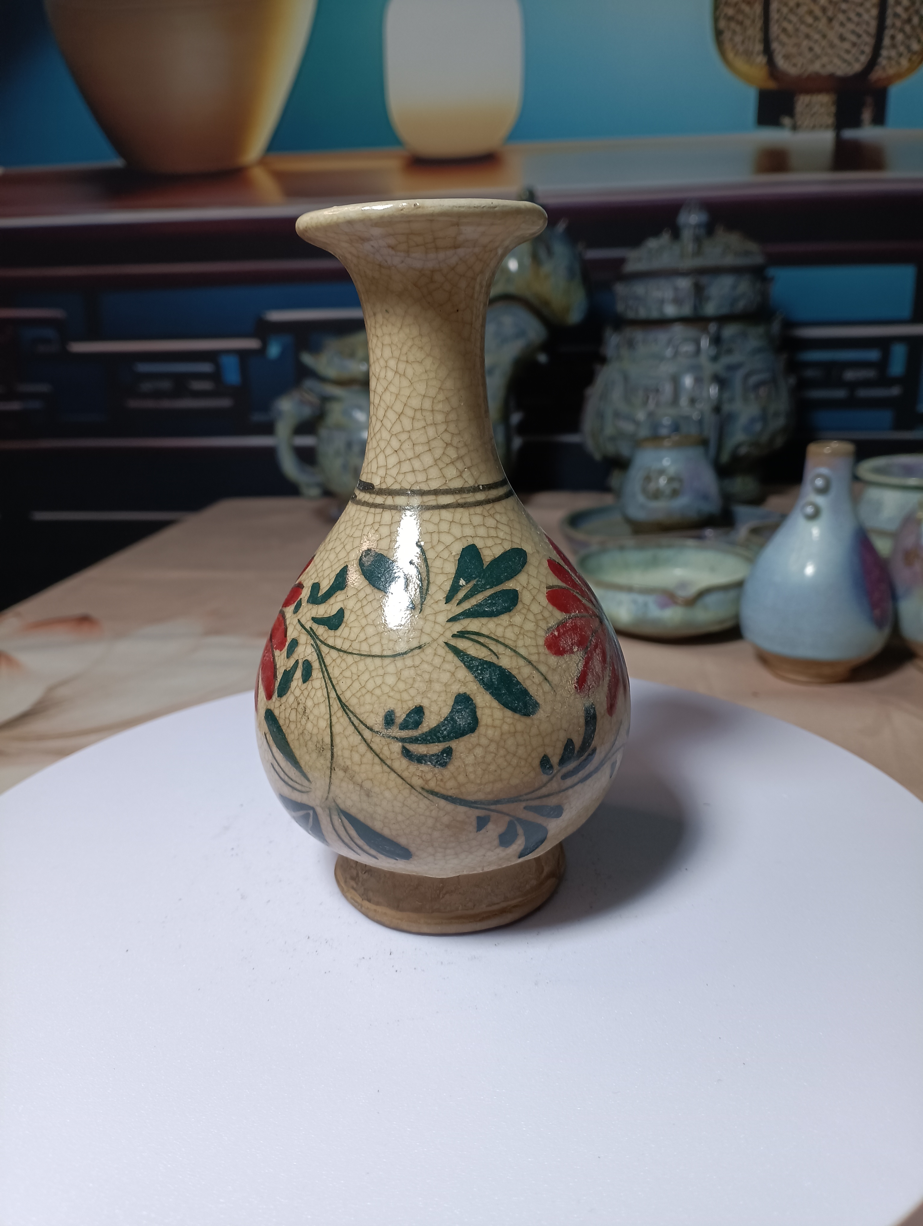 精美磁州窑  复古纯手工彩绘瓶