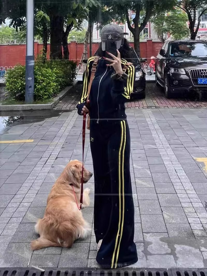 大码胖妹休闲运动服女春秋修身显瘦两件套长衣长裤