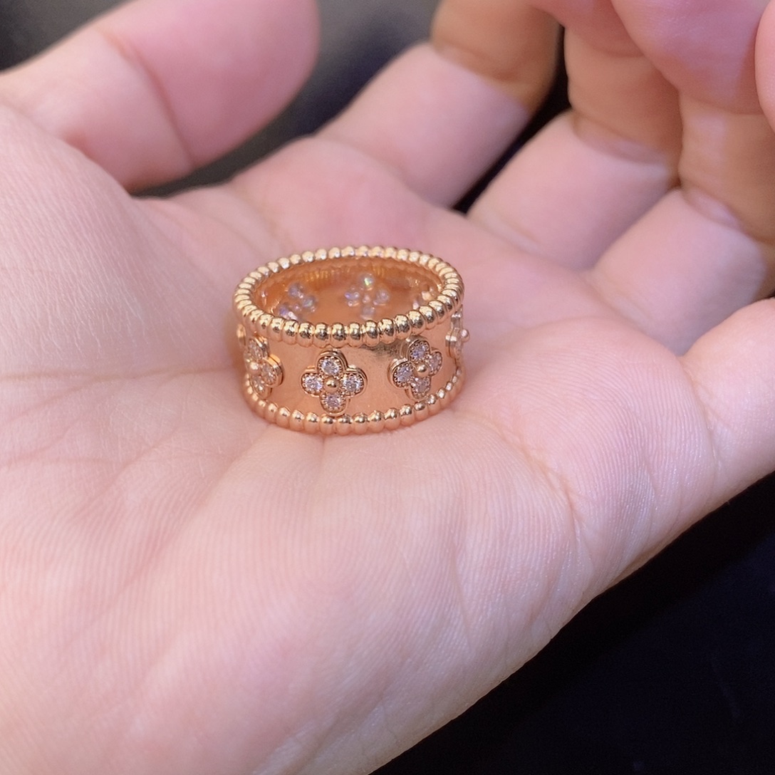 18K金镶嵌钻石戒指/指环宽版万花筒k玫