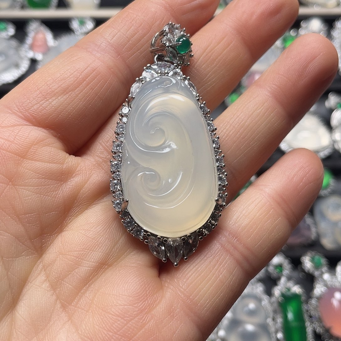 玛瑙/玉髓合金挂件