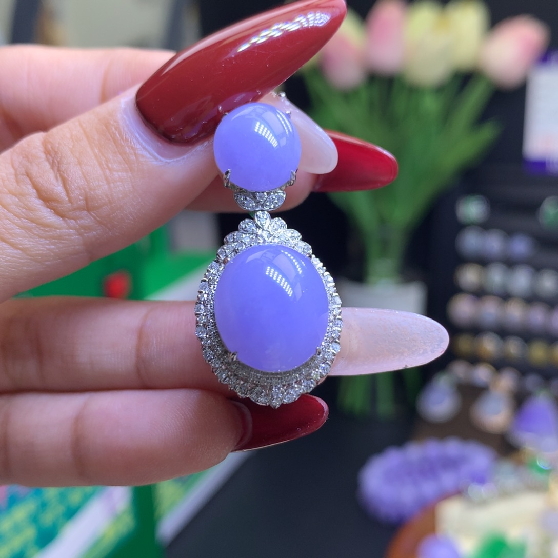 翡翠颈饰18K金镶嵌天然