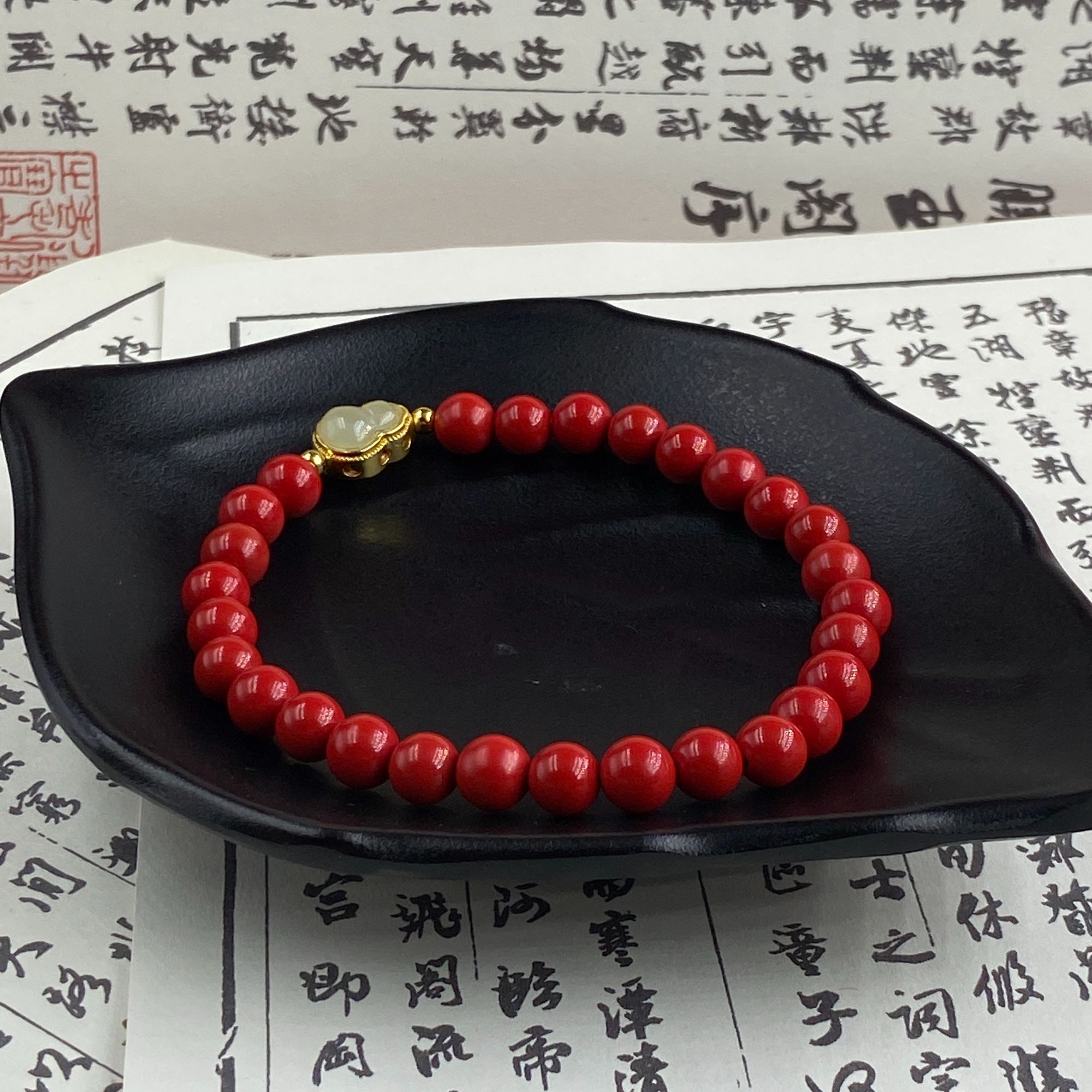 含辰砂工艺品2025高含量红砂葫芦手链手工串珠本命年百搭送礼物