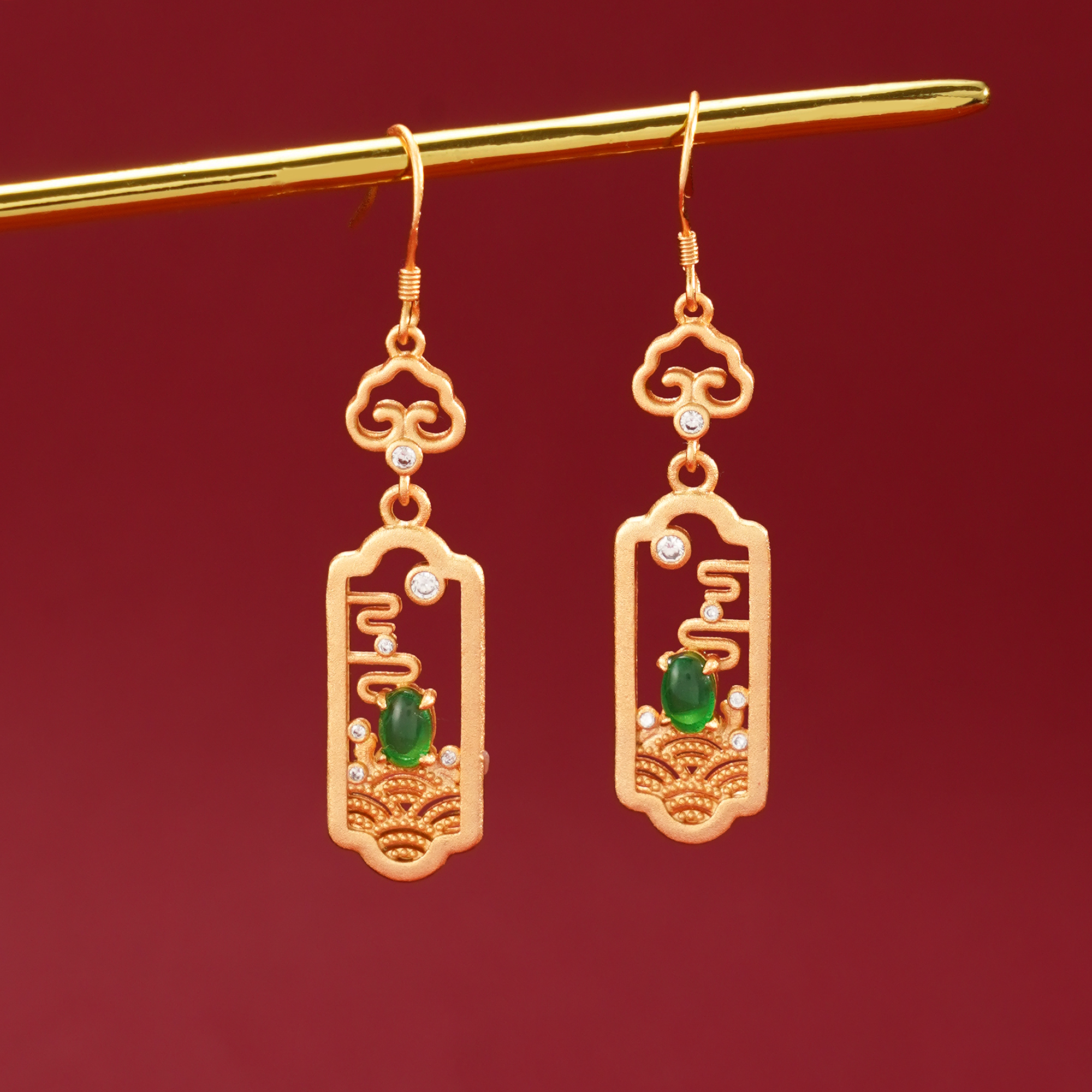 铜合金琉璃耳饰 芸窗中国风新中式耳环饰品高档气质2025年火爆款