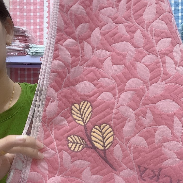 棉粉色小树叶纯棉