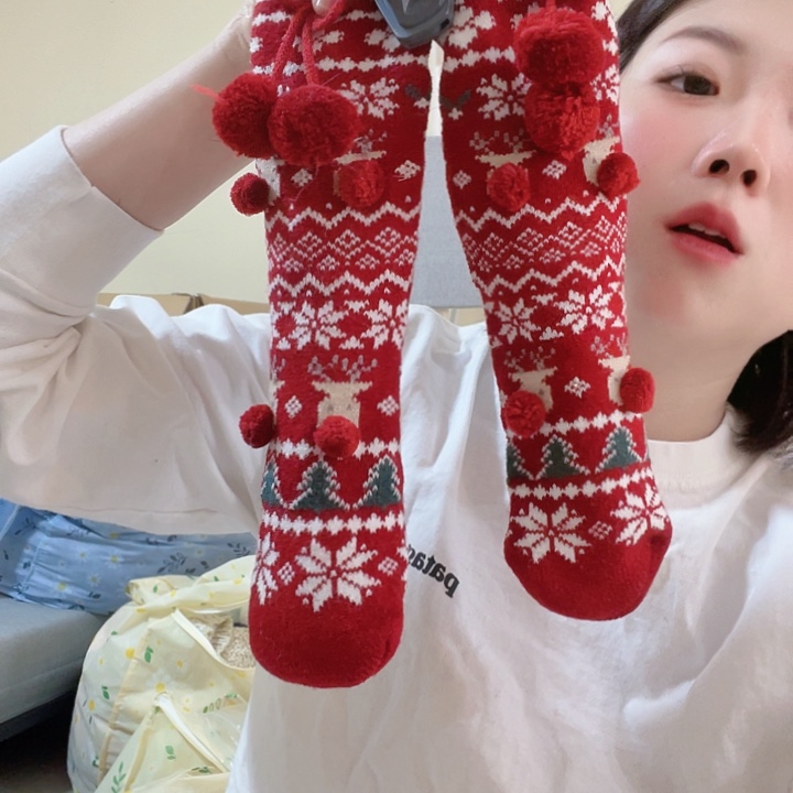 三醋酯纤维Oysho 圣诞地板袜
