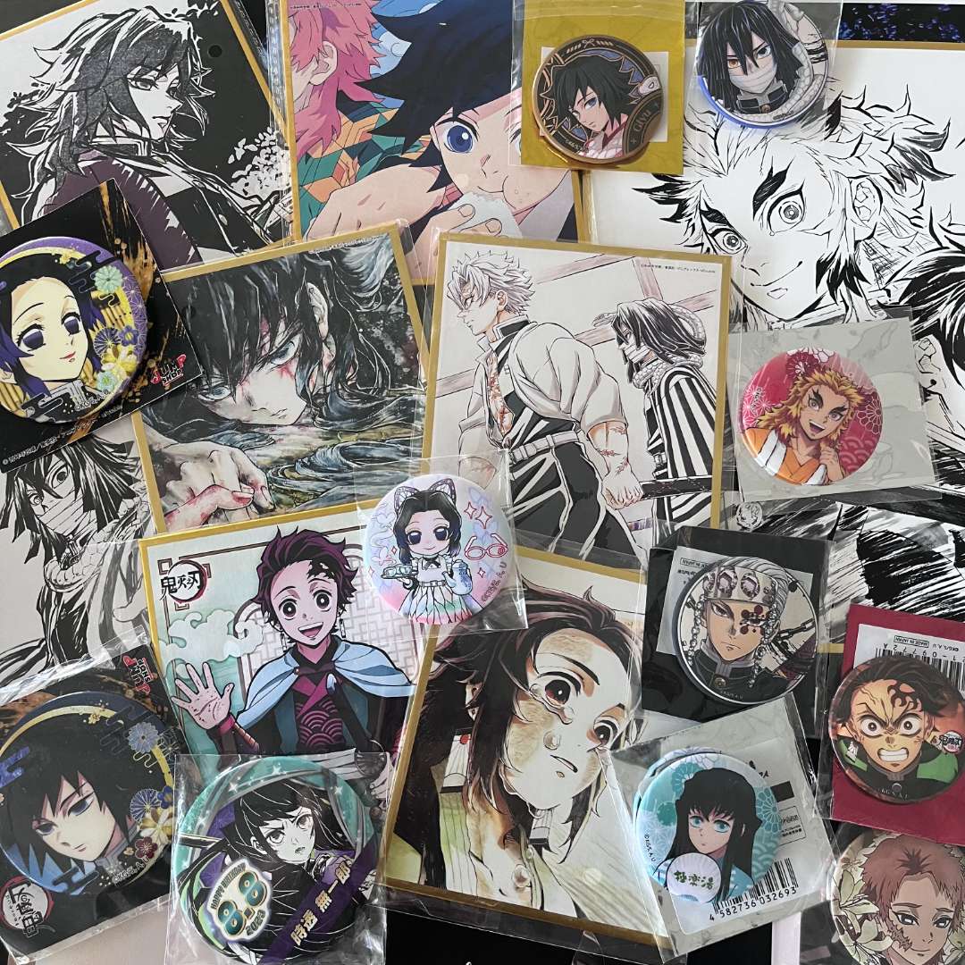 鬼灭之刃金属吧唧精美色纸小卡