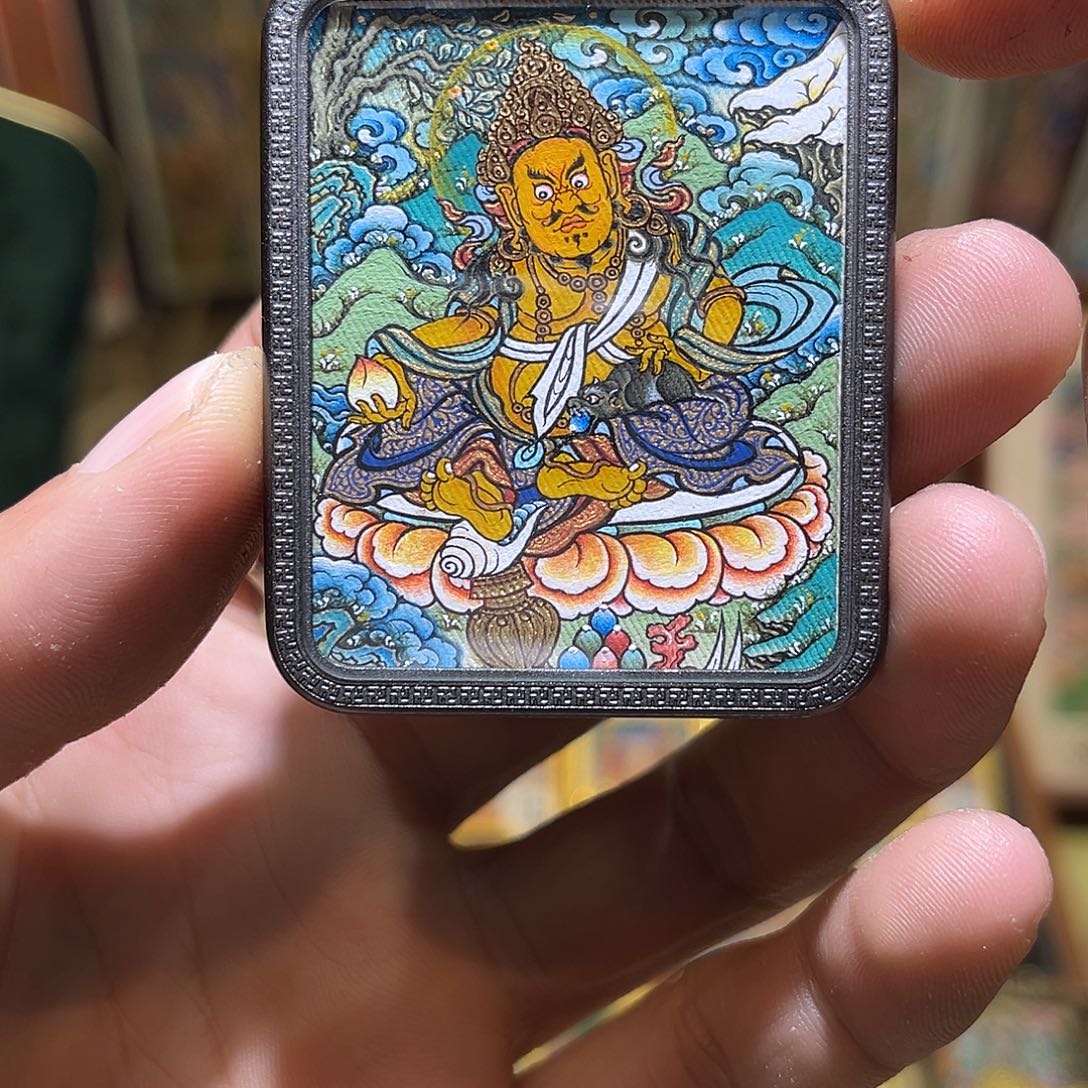 吊坠青海热贡纯手绘黄财