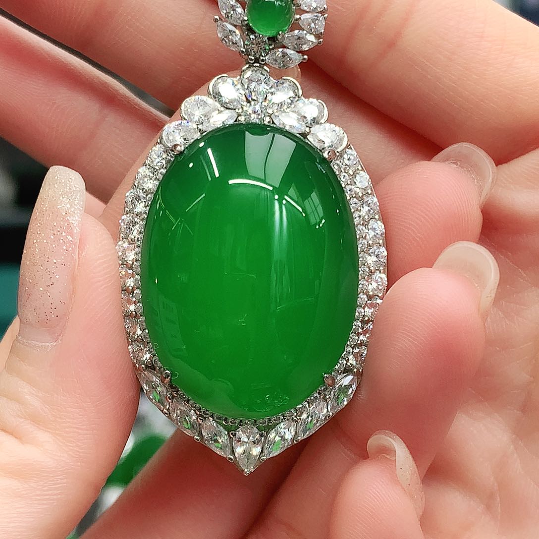 银S925镶嵌吊坠玛瑙/玉髓