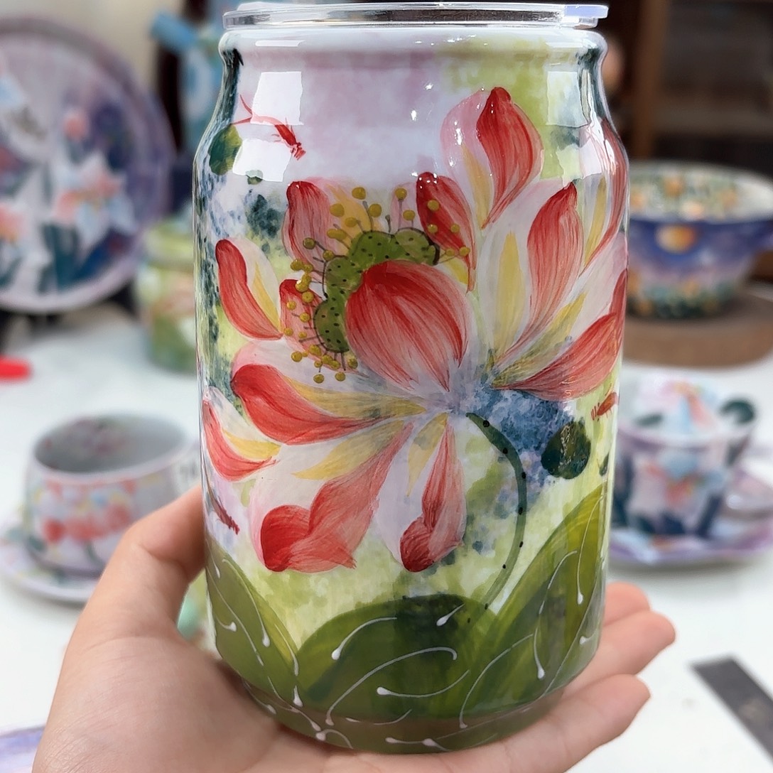 景德镇手绘高温釉下彩陶瓷茶具