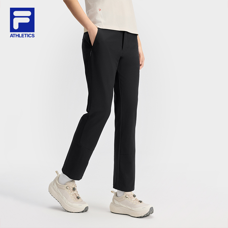 Fila/斐乐敦煌博物馆联名春夏女户外复古运动梭织长裤A11W517804F