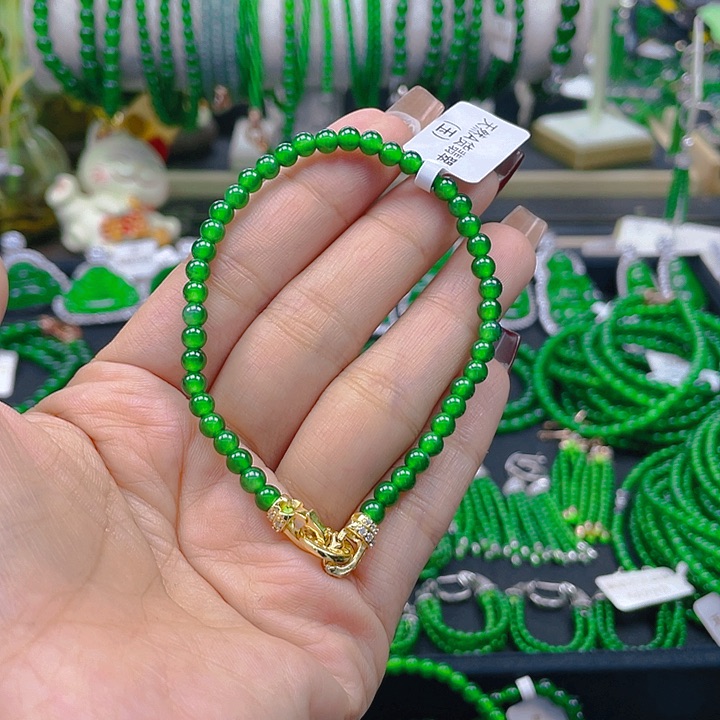 翡翠手链未镶嵌圆珠手链4