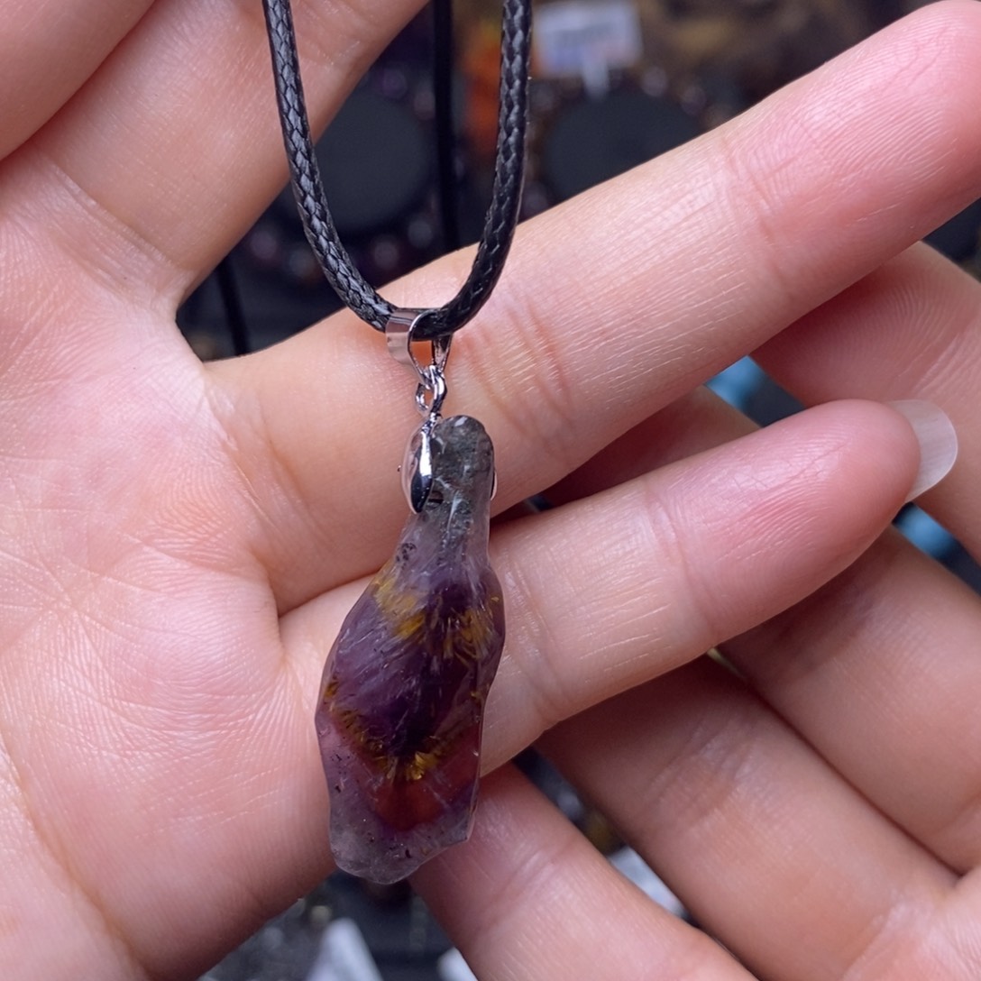 水晶A003极光四色吊坠未镶嵌