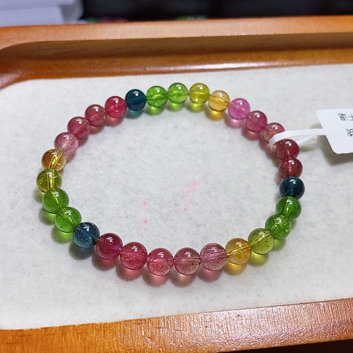 碧玺手链未镶嵌碧玺手串6.5
