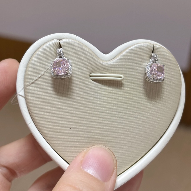 925银合成锆石耳饰 银饰s925耳饰镶立方氧化锆