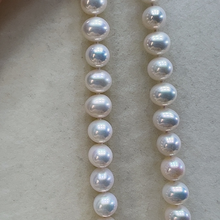 淡水珍珠颈饰银S925镶嵌➕9-10高品极光炫彩