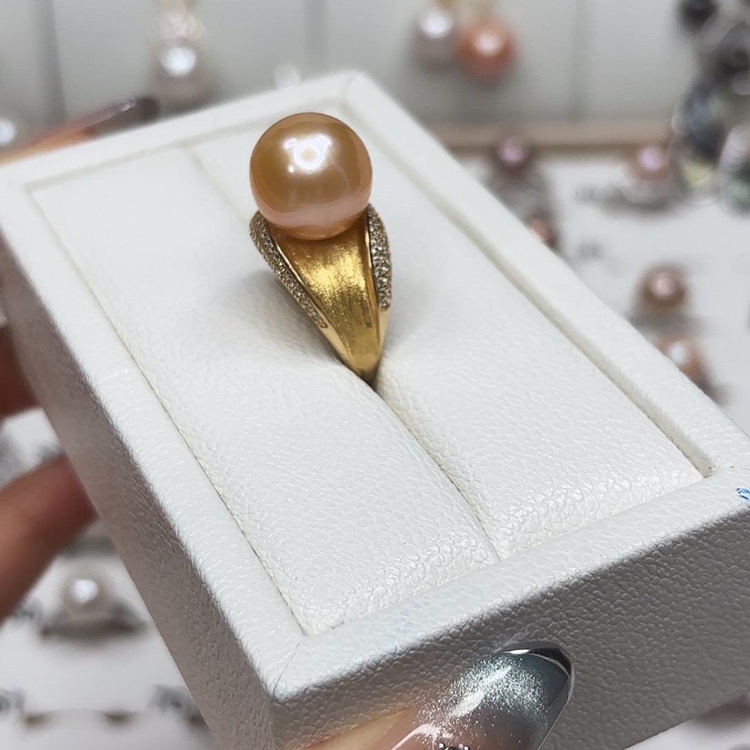 最***你戒指淡水珍珠银S925镶嵌