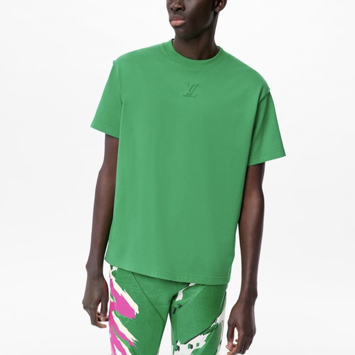 99新 LouisVuitton/路易威登 8707/绿色标识圆领短袖T恤/XS码99新
